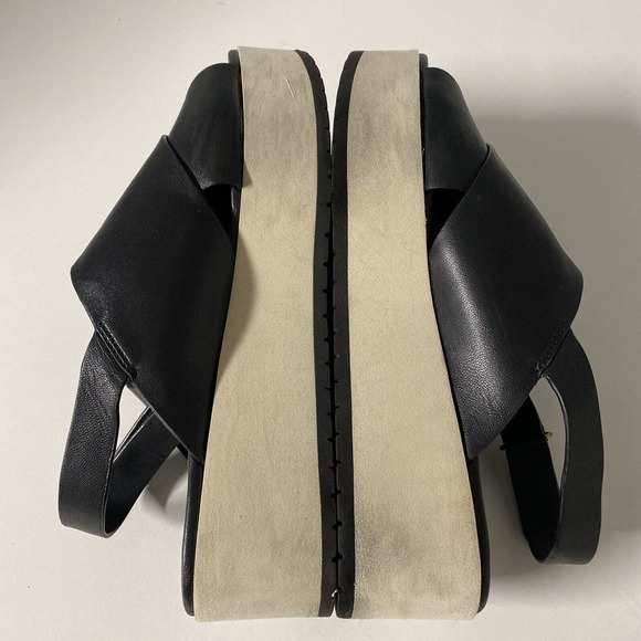 VINCE Weslan Cross Strap Slingback Sandal Flatform Platform Open Toe Bla… - Picture 7 of 10